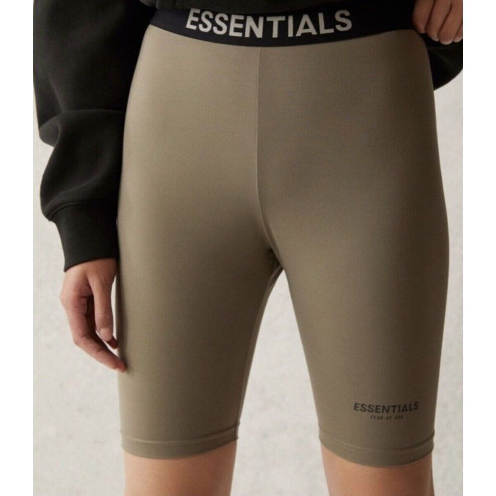 Essentials Fear Of God Women's Bicycle‎ Charcoal Tan Bike Biker Shorts New XS